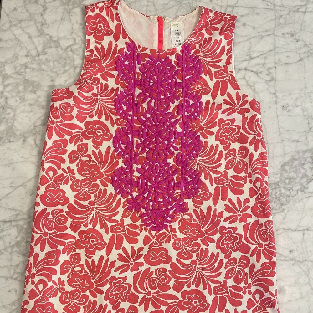 J. Crew Crewcuts Girls Embroidered Shift Dress Size 12